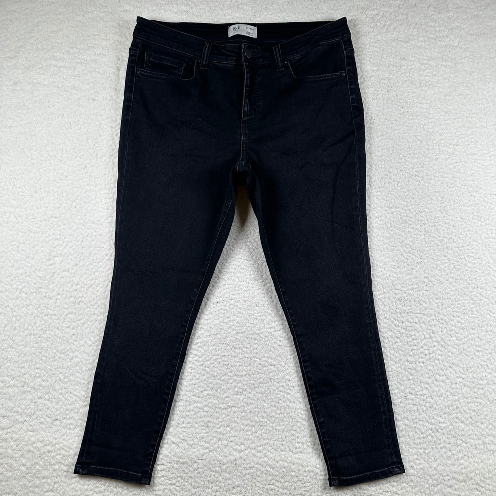 BKE Payton Ankle Skinny Jeans Womens Mid Rise Universal Fit 32x27 Black Minimal